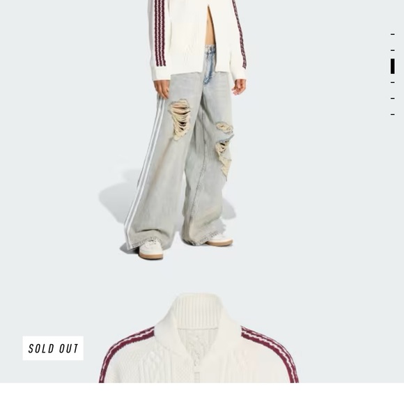 NWOT Adidas Women's Cream Cardigan with Burgundy Accents - Picture 4 of 15